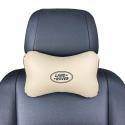 Подушка под шею бежевая с вышивкой 