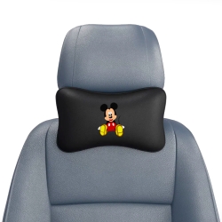 Подушка под шею черная с вышивкой 