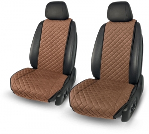 Автомобильные накидки из алькантары , Комплект на перед , темно-коричневый